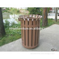 Strong iron garbage bins painted street trash bins